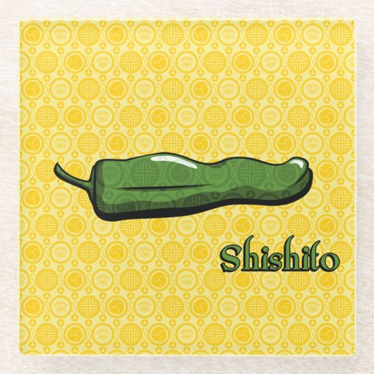 Shishito Chilipeper Glas Onderzetter (Voorkant)