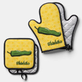Shishito Chilipeper Ovenwant & Pannenlap Set (Voorkant / Achterkant)