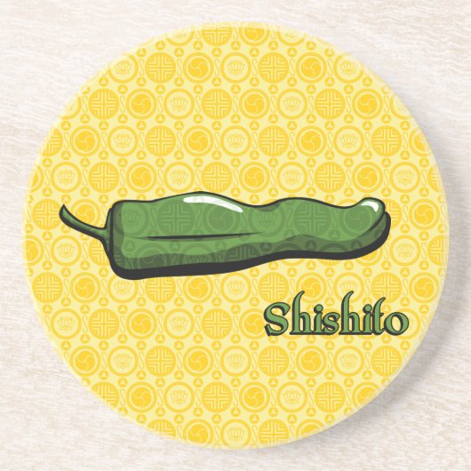 Shishito Chilipeper Zandsteen Onderzetter (Voorkant)