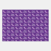 Shishpoo Dog Silhouette Paarse Happy Birthday Inpakpapier Vel (Voorkant)