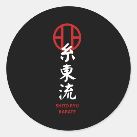 Shito Ryu Karate Ronde Sticker (Voorkant)