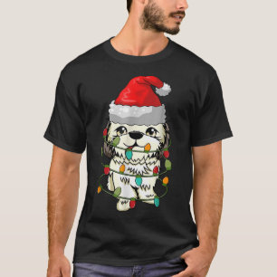 Shitzu Dog Ugly kerstSweater Xmas Tree Lights T-shirt