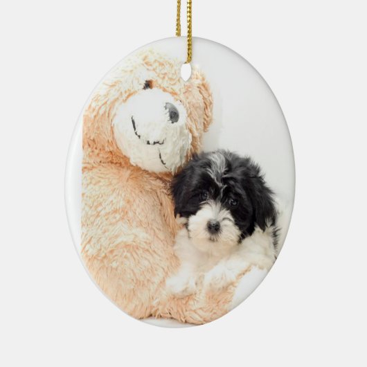 SHITZU EN TEDDY BEAR KERAMISCH ORNAMENT (Rechts)