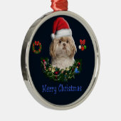 Shitzu kerstornament metalen ornament (Rechts)