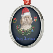 Shitzu kerstornament metalen ornament (Links)