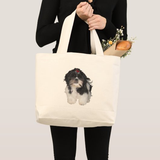 Shitzu Shih Tzu Puppy Dogs Grote Tote Bag (Voorkant (product))