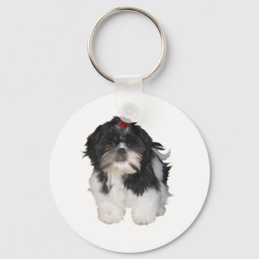Shitzu Shih Tzu Puppy Dogs Sleutelhanger (Voorkant)