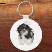 Shitzu Shih Tzu Puppy Dogs Sleutelhanger (Voorkant)