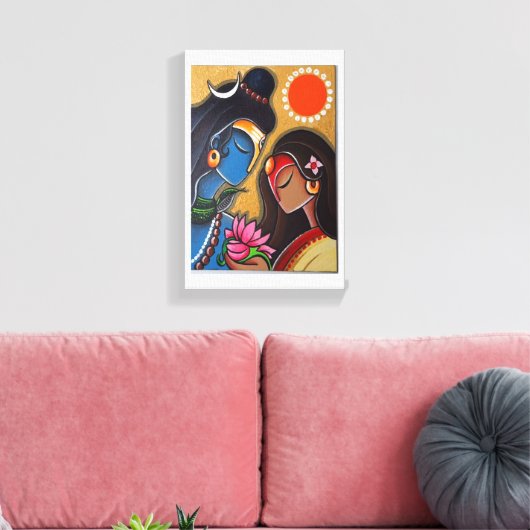 Shiv en Parvati canvas (Insitu (Woonkamer))