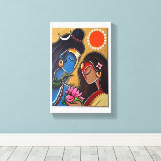 Shiv en Parvati canvas (Insitu (Houten vloer))