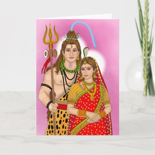 Shiv Parvati-Wenskaart Kaart (Voorkant)