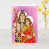 Shiv Parvati-Wenskaart Kaart (Gele Bloem)