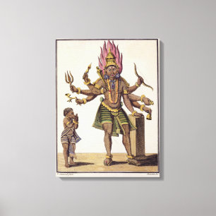 Shiva als Virapatren, Heer met het misvormde Kwaad Canvas Afdruk