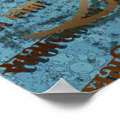 Shiva - blauw, vouw, gouden poster (Hoek)