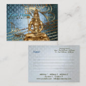 Shiva Blue Damask - Business-, Profile Card Visitekaartje (Voorkant / Achterkant)