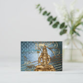 Shiva Blue Damask - Business-, Profile Card Visitekaartje (Staand voorkant)
