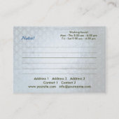 Shiva Blue Damask - Business-, Profile Card Visitekaartje (Achterkant)