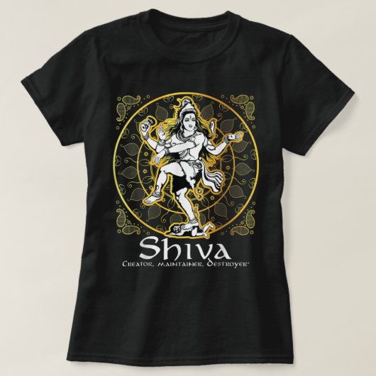 Shiva 'Creator, Maintainer, Destroyer' Hindu Gods T-shirt (Design voorkant)