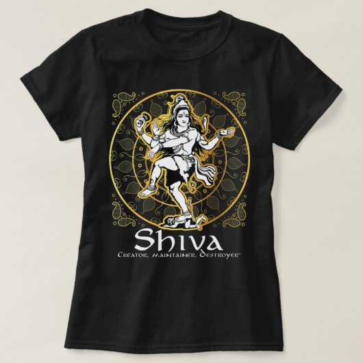 Shiva 'Creator, Maintainer, Destroyer' Hindu Gods T-shirt (Design voorkant)