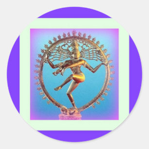 Shiva dansen in Violet mysticisme door Sharles Ronde Sticker