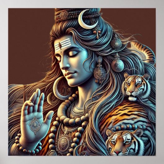 Shiva de asceet - Himalaya yogi in diepe meditatie Poster (Voorkant)