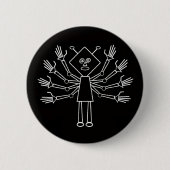 Shiva de Destroyer Ronde Button 5,7 Cm (Voorkant)