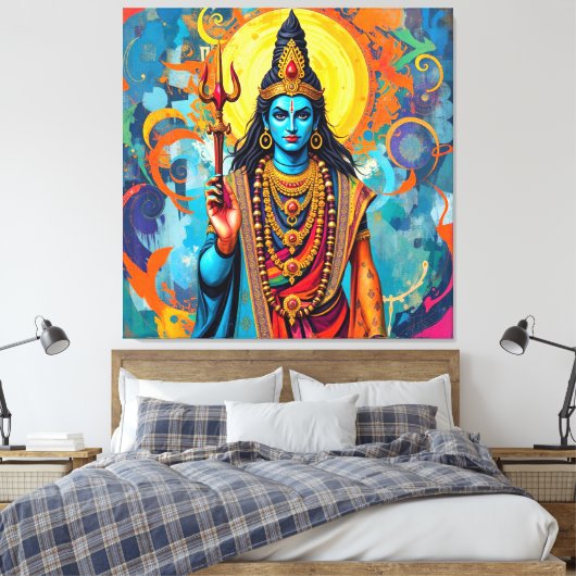 SHIVA DE VERNIETIGER CANVAS AFDRUK (Insitu (Slaapkamer))