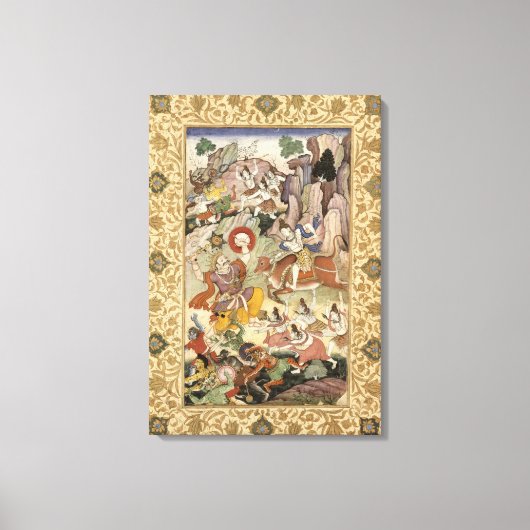 Shiva doodt de Demon Andhaka, c.1585-90 Canvas Afdruk (Voorkant)