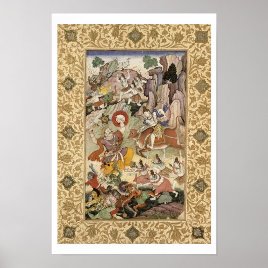 Shiva doodt de Demon Andhaka, c.1585-90 Poster (Voorkant)