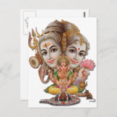 Shiva en familie briefkaart (Voorkant / Achterkant)