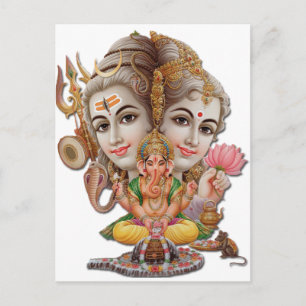 Shiva en familie briefkaart