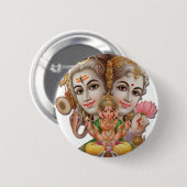 Shiva en familie ronde button 5,7 cm (Voorkant /achterkant)