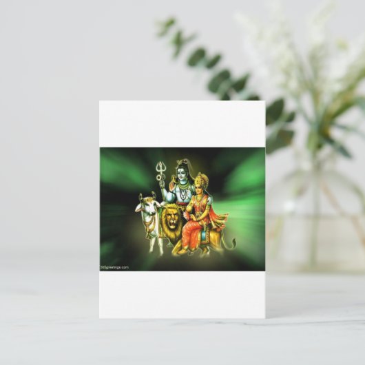 SHIVA EN PARVATHI BRIEFKAART (Staand voorkant)