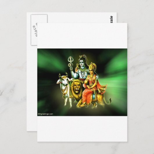 SHIVA EN PARVATHI BRIEFKAART (Voorkant / Achterkant)