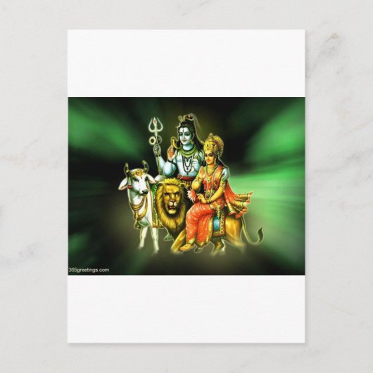 SHIVA EN PARVATHI BRIEFKAART (Voorkant)