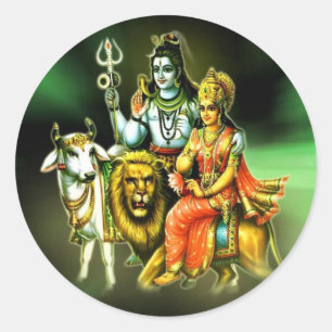 SHIVA EN PARVATHI RONDE STICKER