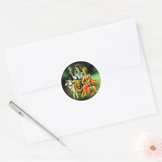 SHIVA EN PARVATHI RONDE STICKER (Envelop)