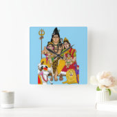 Shiva Familie Wandklok (Huis)