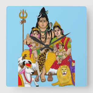Shiva Familie Wandklok