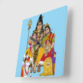 Shiva Familie Wandklok (Hoek)