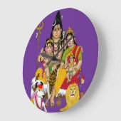 Shiva Familie Wandklok (Hoek)