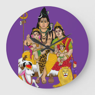 Shiva Familie Wandklok