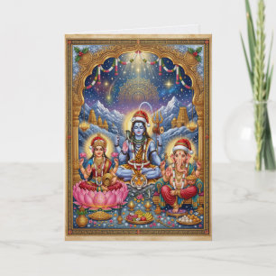 Shiva Ganesh Lakshmi Hindoe Kerstmis Kaart