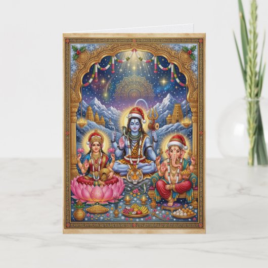 Shiva Ganesh Lakshmi Hindoe Kerstmis Kaart (Voorkant)