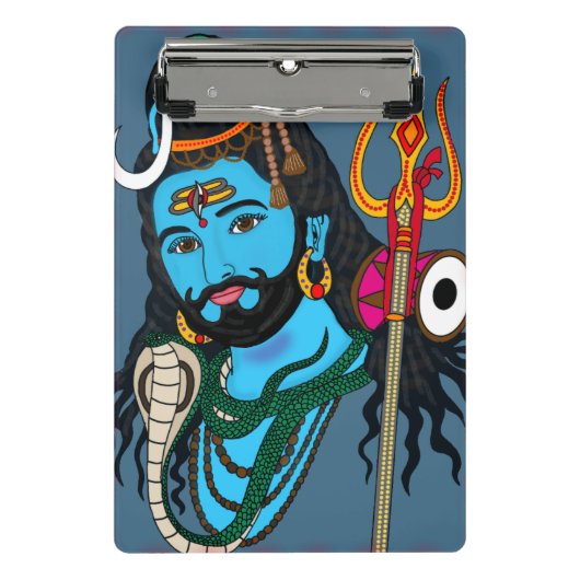 Shiva Gezicht Briefpapier Mini Klembord (Voorkant)