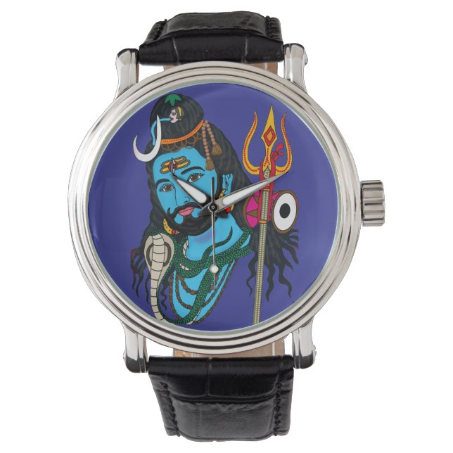 Shiva Gezicht Klok Horloge (Voorkant)