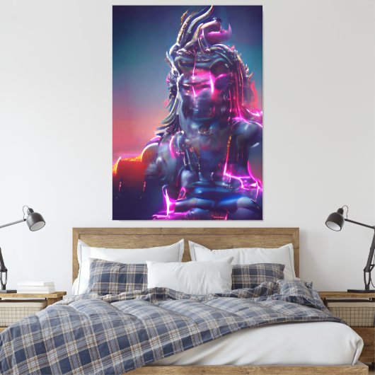 Shiva God India Canvas Afdruk (Insitu (Slaapkamer))