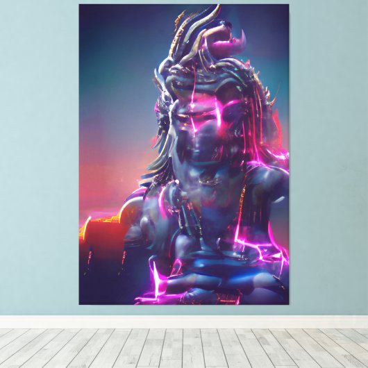 Shiva God India Canvas Afdruk (Insitu (Houten vloer))