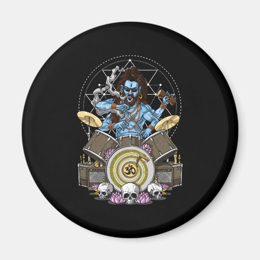 Shiva Heavy Metal Drummer Magneet (Voorkant)