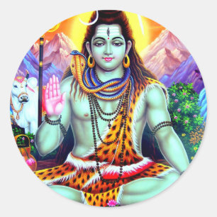 Shiva-Hindoe Aziatische Indische God शिव Ronde Sticker